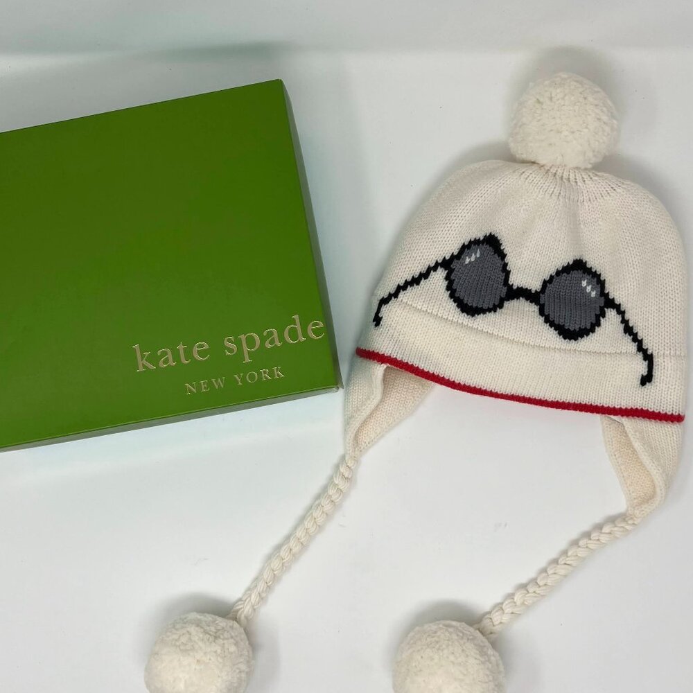 NWT Kate Spade Ski Goggle Ski Hat Big Apple Cream/Black